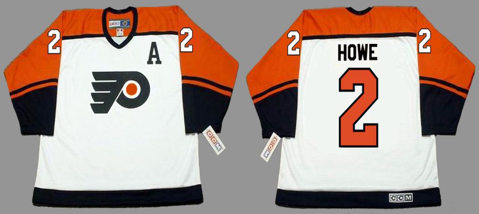 2019 Men Philadelphia Flyers #2 Howe White CCM NHL jerseys